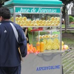 Stände, die frischen Jugo de Naranja(O-Saft) anbieten