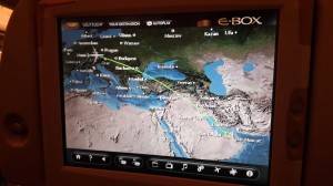 Unsere Flugstrecke nach Abu Dhabi 